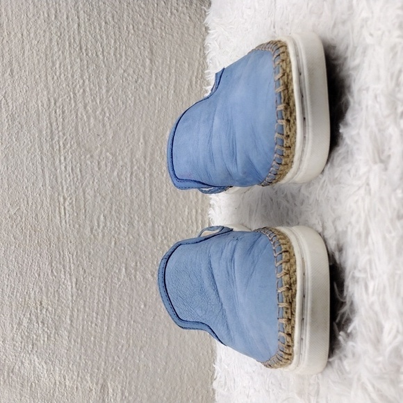 Ugg Australia Caleel Blue Leather Upper Round Toe Espadrille Slip On Mule Shoe - Picture 2 of 16